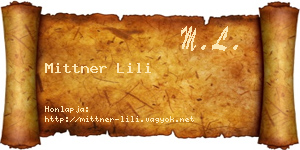 Mittner Lili névjegykártya